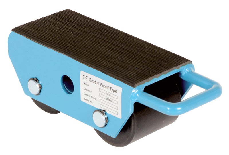 Vestil FMS-2.5 Steel Fixed Machinery Skates 10-3/4 In. x 4-3/4 In. x 4 In. 5,000 Lb. Capacity Blue - Image 1